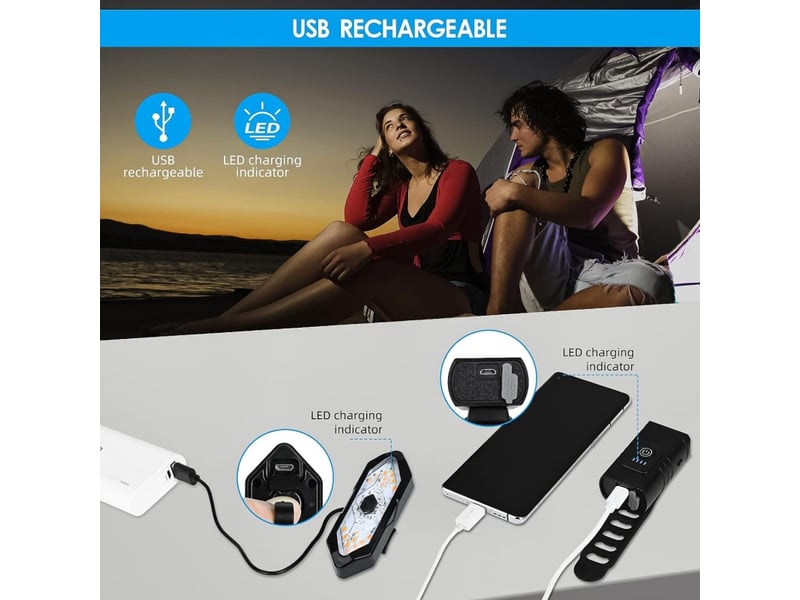 Éclairage vélo usb rechargeable 1000 lumens avant arrière, clignotant télécommande, klaxon, ipx5 étanche, vtt route - Conforama C
