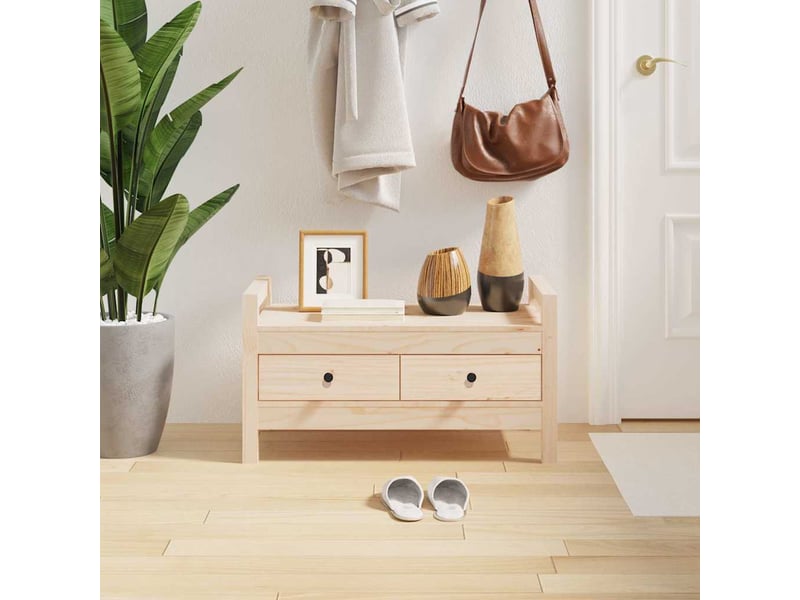  Banc d'entrée, banc interieur 80x40x43 cm bois de pin massif  - Conforama B