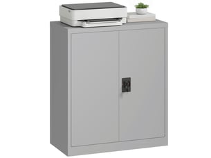Armoire de bureau avec serrure et étagère réglable en acier gris 80 x 40 x 92,5 cm