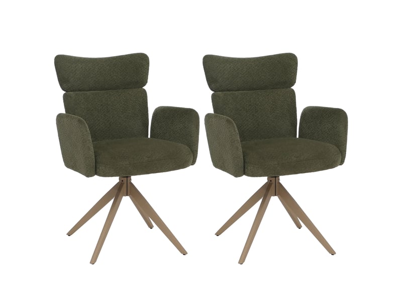  Lot de 2 chaises de salle à manger modernes confortables 92 x 63 x 58 cm en tissu bouclé vert 04_0008823  - Conforama A
