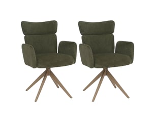 Lot de 2 chaises de salle à manger modernes confortables 92 x 63 x 58 cm en tissu bouclé vert 04_0008823