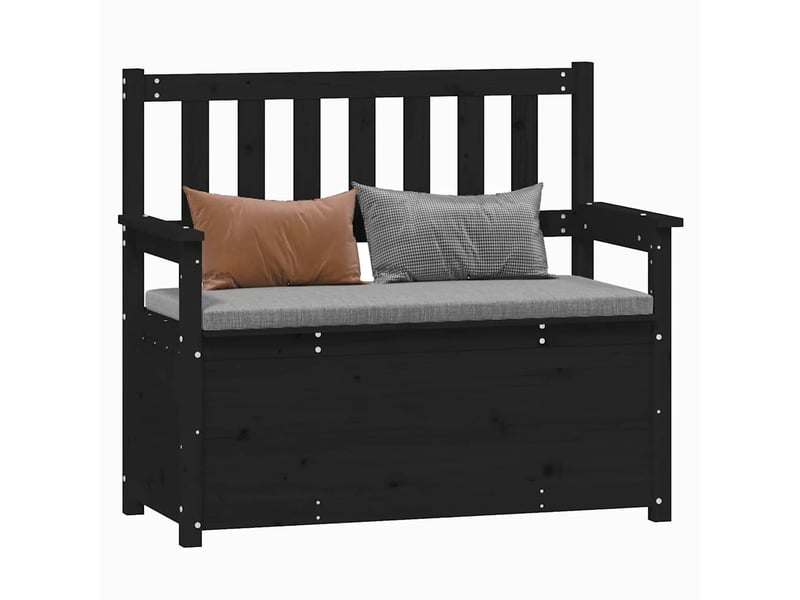  Banc d'entrée, banc d'intérieur noir 112,5x51,5x96,5 cm bois de pin massif  - Conforama D
