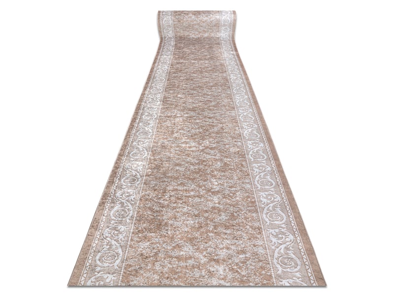 Tapis de couloir antidérapant lotus romantic 60981 classique, ornement beige lavable 80 cm 80x630 cm - Conforama A