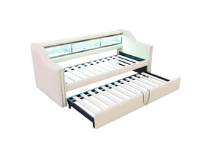 Lit banquette 90x190 cm coloris beige