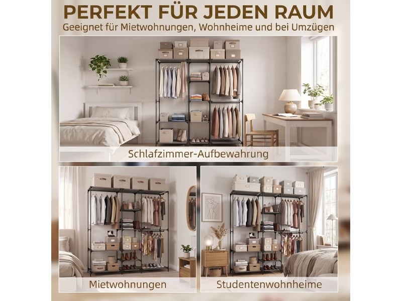  Armoire de rangement 182x43x182 cm portable sans outils noir  - Conforama D