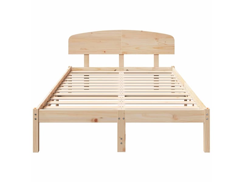  Lit double- lit adulte -  cadre de lit avec tête de lit naturel 135 x 190 cm pin massif  - Conforama D
