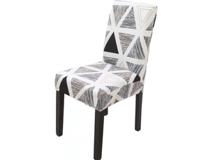 Housse de chaise douce et lavable pour chaises 46 places - coupe flexible, velours gris maïs, style a