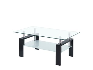 Table basse rectangulaire coloris transparent <strong>DESMIU</strong> <strong></strong> - 60 cmx100 cm