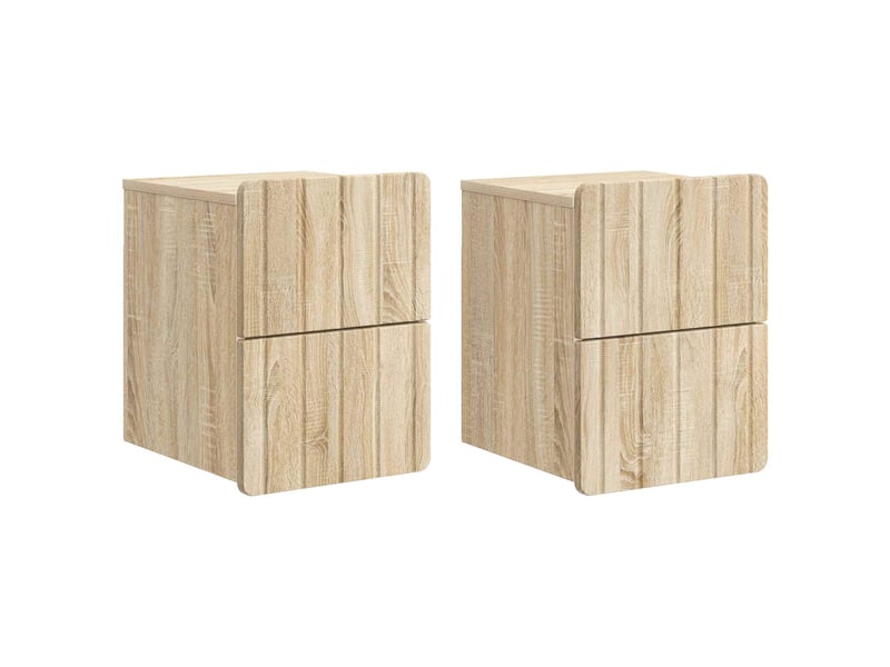 Table de chevet mural 2 pièces chêne sonoma 33 x 34,5 x 43 cm - Conforama B