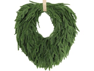 Couronne de noël en pin de norfolk 60cm – artificielle, toucher réaliste, pour porte, mur et fenêtre, intérieurextérieur