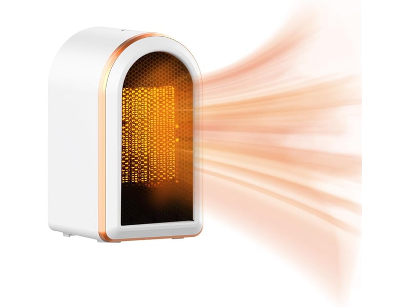  Chauffage électrique silencieux avec protection contre la surchauffe et le basculement, chauffage en céramique ptc, adapté au bureau et à la chambre, 800 w, blanc LH00000482JY - Conforama A