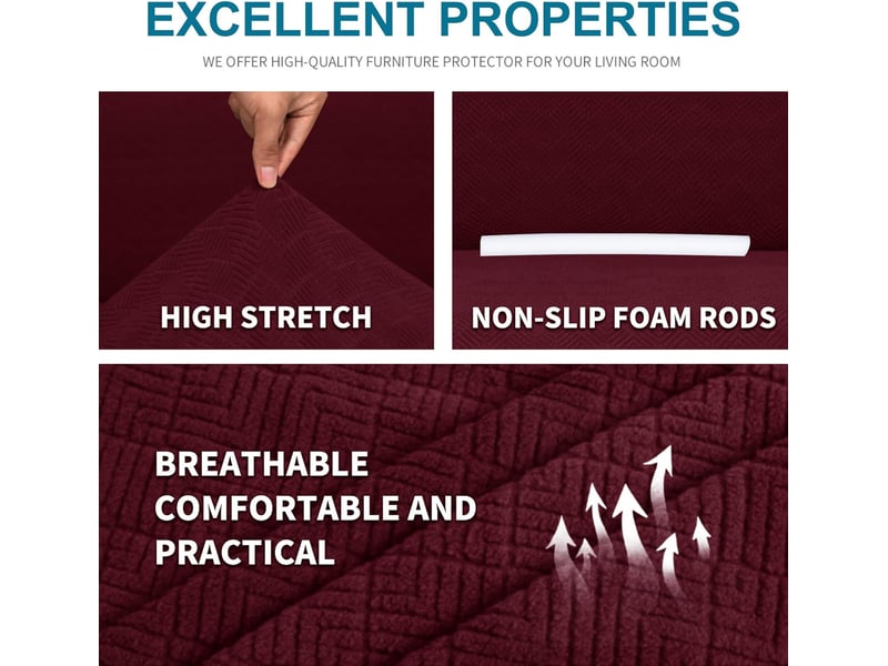  Housse de canapé 3 places extensible housse canapé avec accoudoirs  - Conforama D