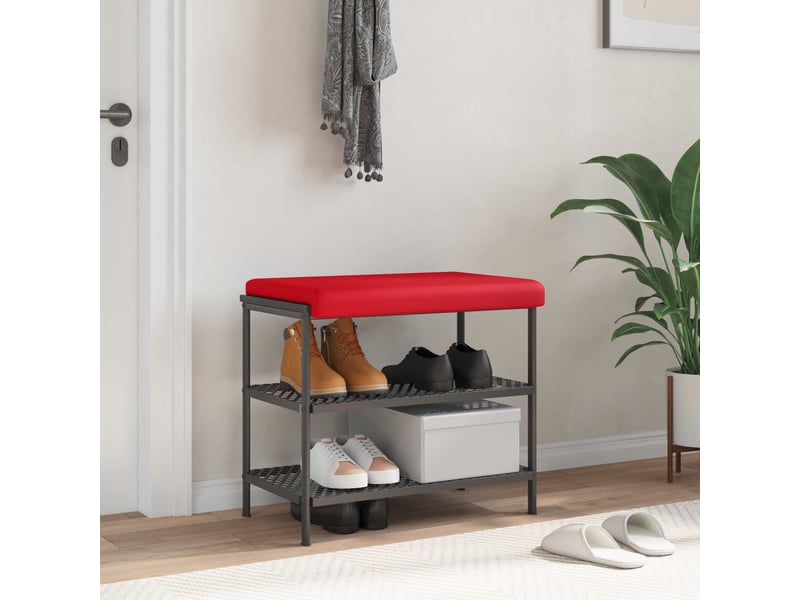  Coussin de banc, coussin d'assise, coussin de canapé simili cuir rouge profondeur 35 cm cf52935  - Conforama B