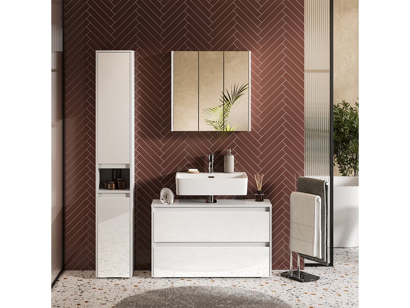  Vicco meubles bain, blanc haute brillanceblanc, 3 pièces  - Conforama C