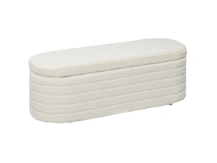 Banc de lit tcqpz avec rangement 116 x 41 x 40,5 cm en polyester teddy blanc crème