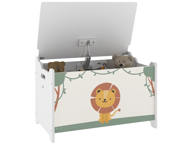  Coffre de rangement pour jouets et vêtements d'enfants avec couvercle, 60 x 37 x 39 cm, vert  - Conforama A