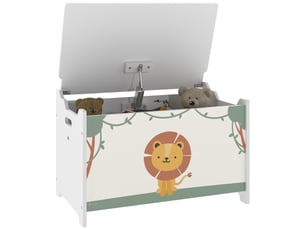 Coffre de rangement pour jouets et vêtements d'enfants avec couvercle, 60 x 37 x 39 cm, vert