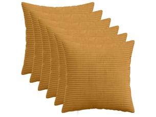 Lot de 6 housses de coussin heerlen jaune 50 x 50 cm velours côtelé cf49923