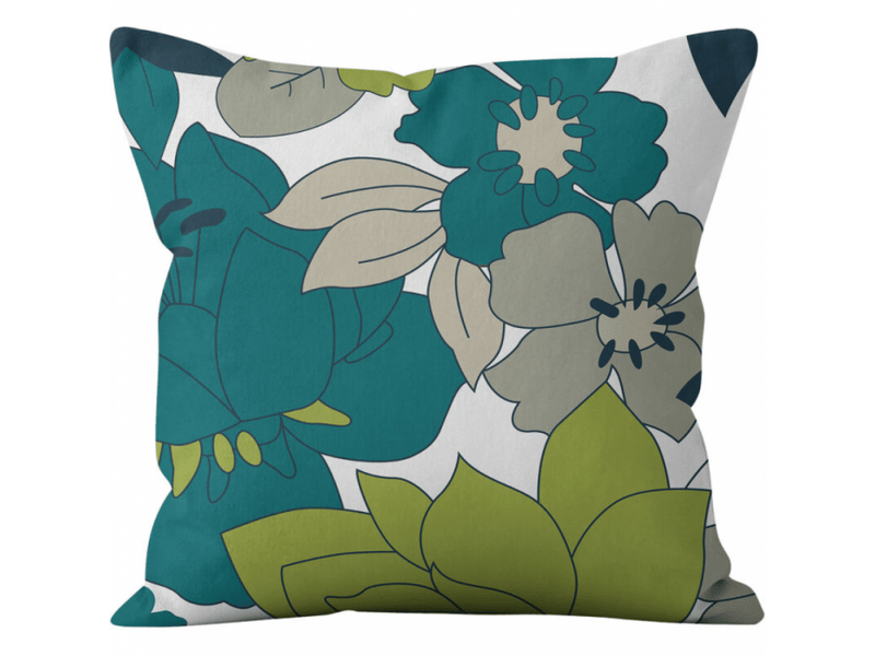 Lot de 4 housse de coussin - extérieur housse de coussin, lot de 4 imperméable fleurs et oiseaux bleus et verts motif canapé taie d'oreiller pour patio jardin salon chambre décora, 45 x 45 cm - Conforama C
