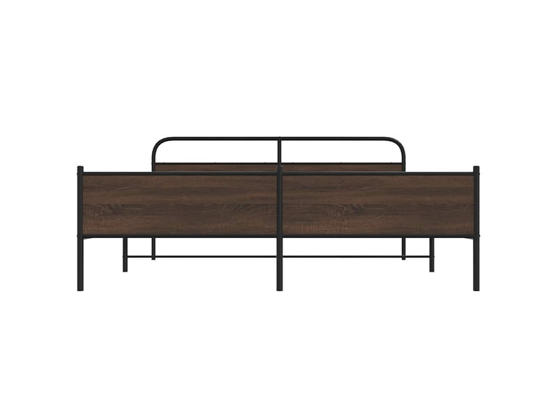 Lit double- lit adulte - cadre de lit en métal sans matelas chêne marron 200x200 cm - Conforama D