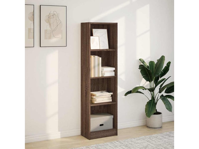  Bibliothèque, étagère de rangement chêne marron 40x24x143 cm bois d'ingénierie  - Conforama C