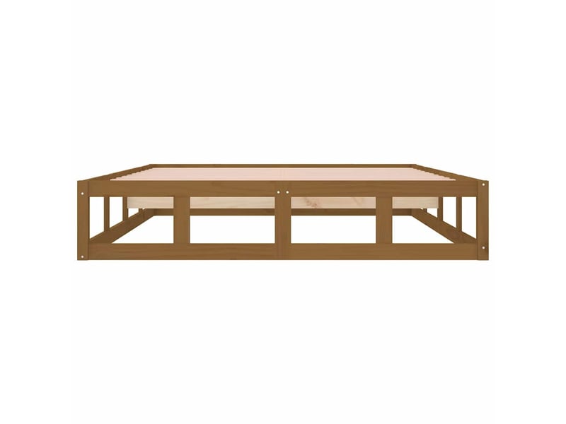  Lit double- lit adulte -  cadre de lit sans matelas marron miel 150x200 cm bois massif  - Conforama D