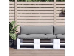 Lot de 2 coussins de palette, coussins de canapé gris tissu cf59538