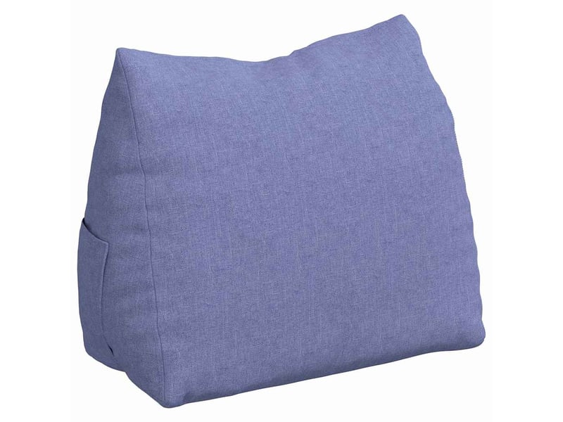  Coussin de dos, coussin de dossier bleu denim 45 x 20 x 35 cm tissu cf54548  - Conforama A
