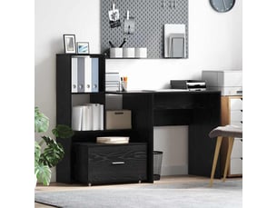 Armoire de rangement bureau, armoire à tiroirs 55 x 45 x 31 cm chêne noir