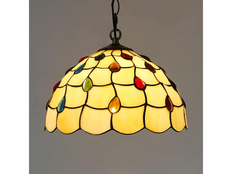  Suspension créative en bois massif et verre, style campagne – e27, source 9w blanc chaud incluse, pour salle à manger, bureau et chambre-style 2  - Conforama C