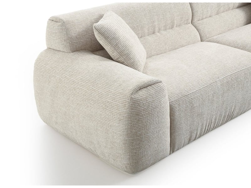  Canapé droit 3 places en velours texturé beige taylor S412-3P-BEI - Conforama E