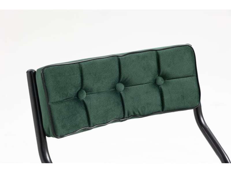  Lot de 2 chaises pliantes avec coussin vert, structure métal, pliables et pratiques, pour cuisine, bureau ou invités  - Conforama E