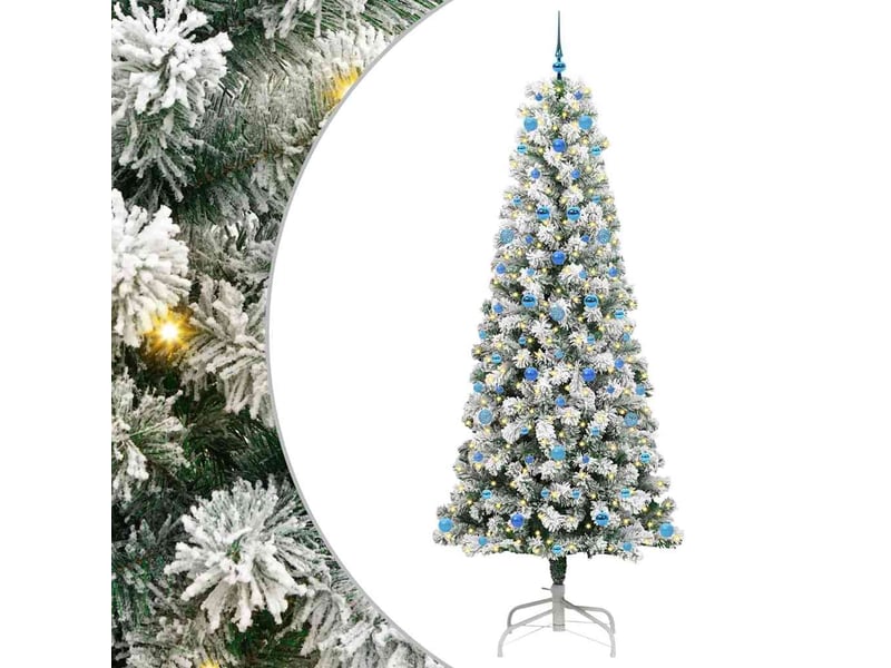 Sapin de noël, arbre de noël artificiel à branches articulées vert et blanc cf61129 - Conforama A