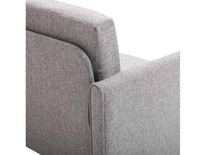  Canapé 2 places 141x70x78 cm housses amovibles en lin gris clair  - Conforama D