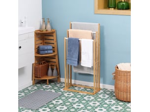 Porte-serviettes sur pied 48x25,8x94 cm 3 barres naturel