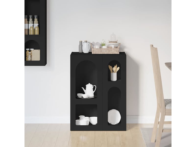 Buffet - bahut - meuble de rangement elst noir 59 x 35 x 80,5 cm bois d'ingénierie - Conforama D