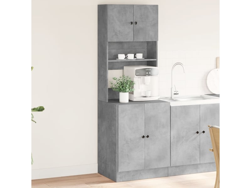  Meuble de rangement, armoire de cuisine gris béton 60x50x180cm bois d'ingénierie  - Conforama B