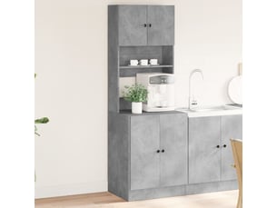 Meuble de rangement, armoire de cuisine gris béton 60x50x180cm bois d'ingénierie