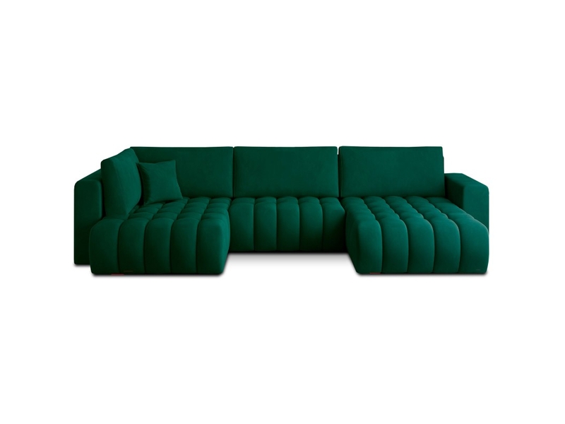  Canapé d'angle bonita convertible 6 places vert foncé tissu – droit – 350x175cm  - Conforama A