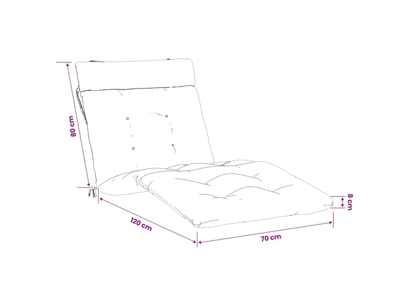  Coussin de transat, coussin pour bain de soleil vianen 100 % polyester rouge 200 x 70 x 8 cm cf56332  - Conforama E