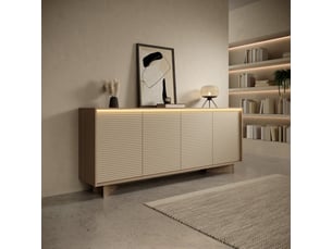 Buffet 4 porte(s)  0 tiroir(s) <strong>SELSEY</strong> <strong>Semi</strong> - 203.9 cm coloris bois clair 