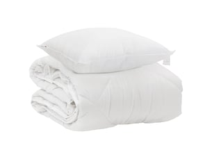 Duvet toutes saisons avec oreiller 2 pièces - couette blanc microfibre