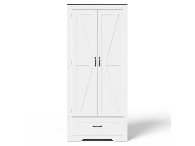  Armoire de cuisine 2 portes 1 tiroir en mdf blanc 80 x 35 x 183 cm N635P48855657W - Conforama A