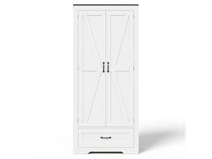 Armoire de cuisine 2 portes 1 tiroir en mdf blanc 80 x 35 x 183 cm