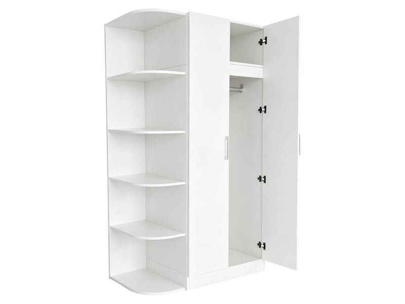  Armoire,90x55x170 cm,2 portes avec rangements,mdf,blanche  - Conforama A