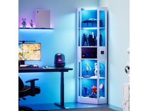 Vitrine coloris blanc 5 étagère(s) KORFEE - 22 cmx57 cm