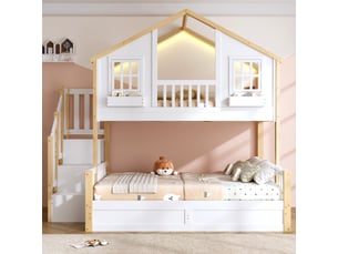 Lit superposé 140x200 cm <strong>HAUSS SPOLE</strong> <strong></strong> coloris blanc