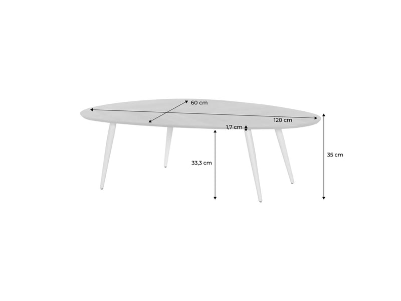  Table basse organique décor bois placage manguier noyer piètement acier - vanya  - Conforama D