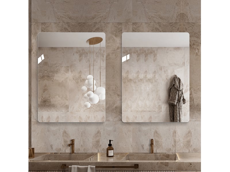  Miroir mural 100x75 cm sans cadre argenté  - Conforama C