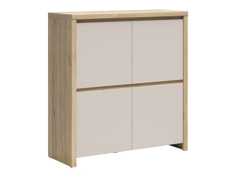  Buffet haut meuble de rangement 4 portes coloris chêne mauvellacachemire - longueur 105 x profondeur 40,5 x hauteur 112,5 cm  - Conforama A